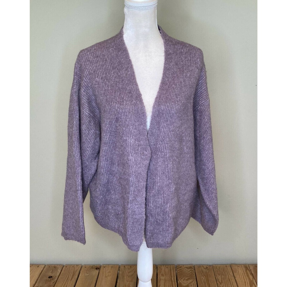 OAK + FORT lavender Cardigan Sweater